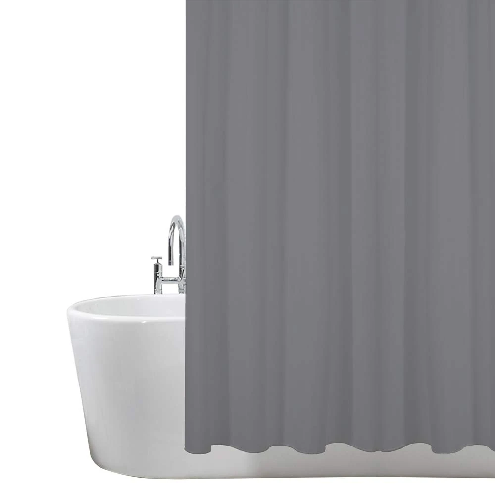 ANSIO Shower Curtain for Bathroom - Mould and Mildew Resistant - Charcoal Grey, 180 x 180 cm (71 x 71 Inch) | Water Repellent Fabric | 100% Polyester