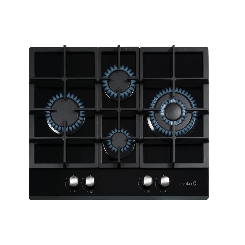 Cata | Glass Gas Plate | LCIB Model 6031 BK | 4 Gas Burners | Butane Gas Hob | Width 64 cm | Black - Image 1