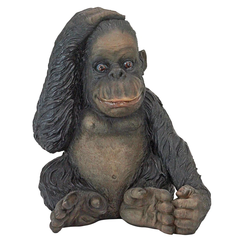 Design Toscano Curly the Chimpanzee of the Jungle Funny Monkey Statue