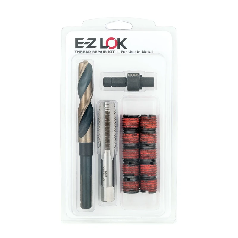 E-Z LOK EZ-329-918 Threaded Inserts for Metal, 9/16-18 Installation Kit, Steel, Black Oxide
