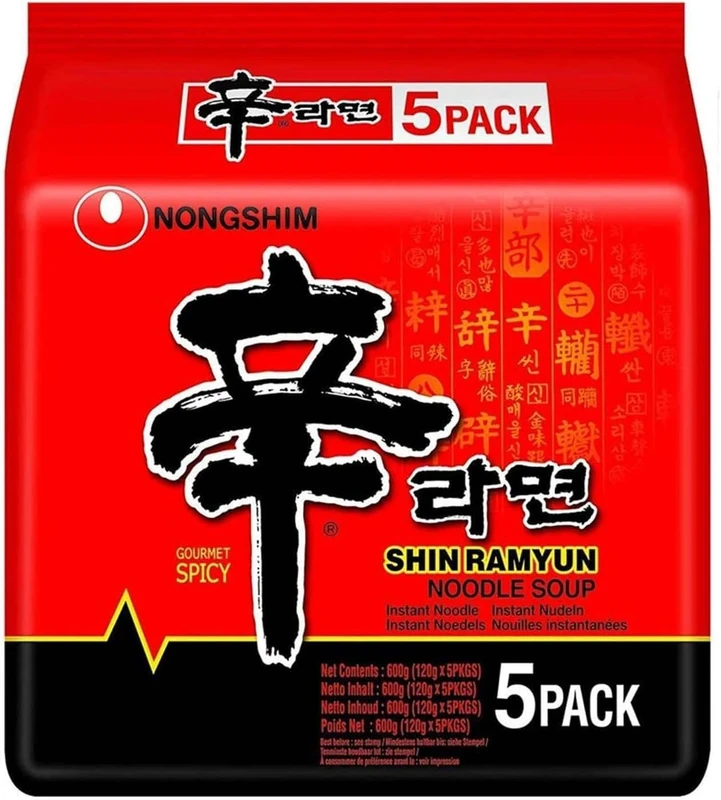 Nongshim Shin Ramyun Noodle Soup - Pack Of 5 Pcs (5 x 120 gm)