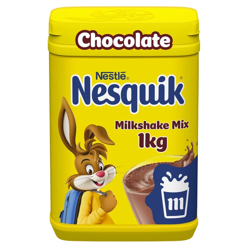 Nesquik Chocolate Flavoured Milkshake Powder, with Vitamin C & D, 1kg Tub (Pack of 1)