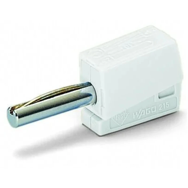 WAGO Banana plug; for socket 4 mm Ø; 2,50 mm²; white, 215-611 (50 pcs)