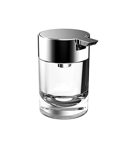 EMCO System 2 Liquid Soap Dispensers, Clear Crystal Glass Container, Plastic Dosing Pump, Chrome, Normal