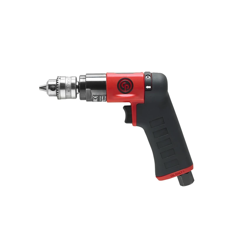 Chicago Pneumatic CP7300RC - Air Power Drill, Power Tools & Home Improvement, Reversible, 1/4 Inch (6.5 mm), Keyed Chuck, Pistol Handle, 0.31 HP / 230 W, Stall Torque 1.9 ft. lbf / 2.6 Nm - 2800 RPM