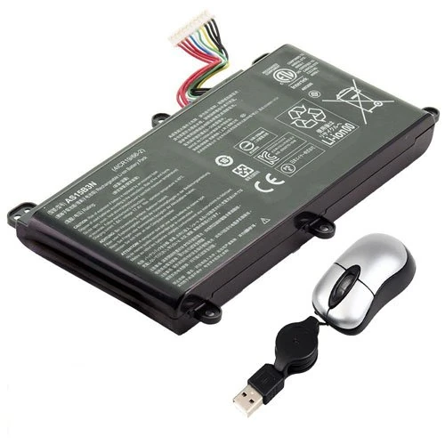 amsahr 14.8 V 88.8 W 6000 mAh Replacement Battery with Mini Optical Mouse for Acer AS15B3N/Predator 15 G9-591-731D/17 G9-792