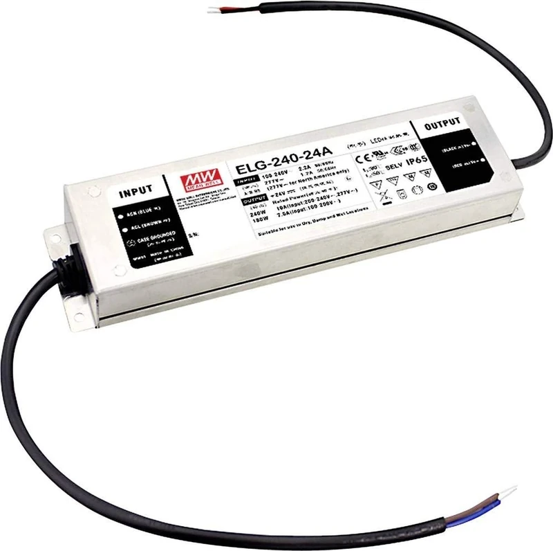 Mean Well ELG-240-24DA-3Y Transformer, LED Driver Constant Voltage, Constant Current 240W 10A 12-24V