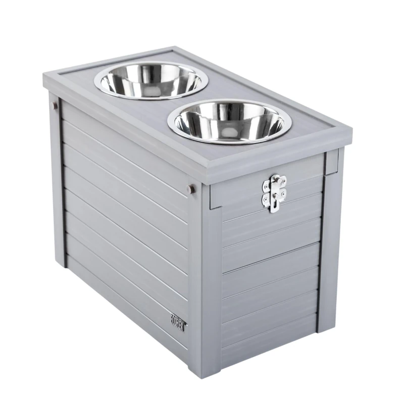 New Age Pet ECOFLEX Piedmont 2-Bowl Elevated Dog Feeder - Image 1