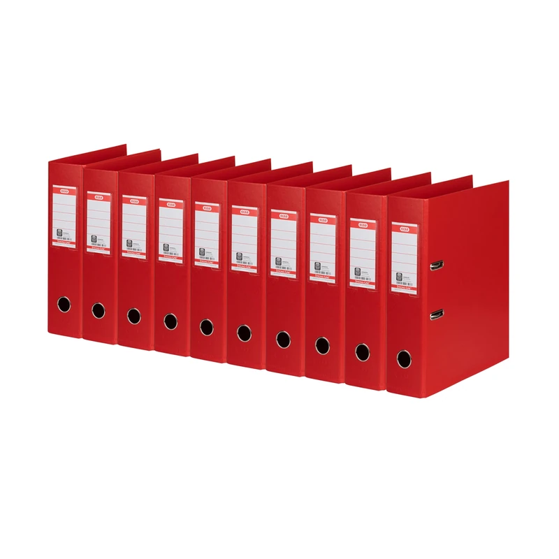Elba A4 Strong Line 8cm Wide Plastic Folder - Red (Pack of 10)