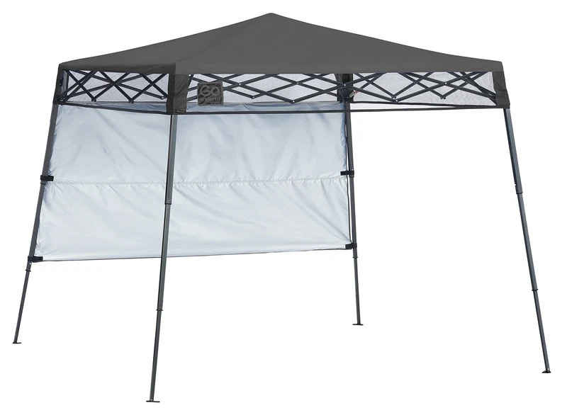Quik Shade Go Hybrid 6' x 6' Sun Protection Pop-Up Compact and Lightweight 7' x 7' Base Slant Leg Backpack Canopy, Charcoal