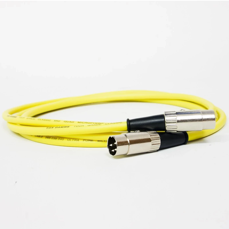 Premium QUAD 4 Pin Din to 4 Pin Din Lead. Pre-amp to Power-Amp. 33,44, 303, 405 (4m, Yellow)