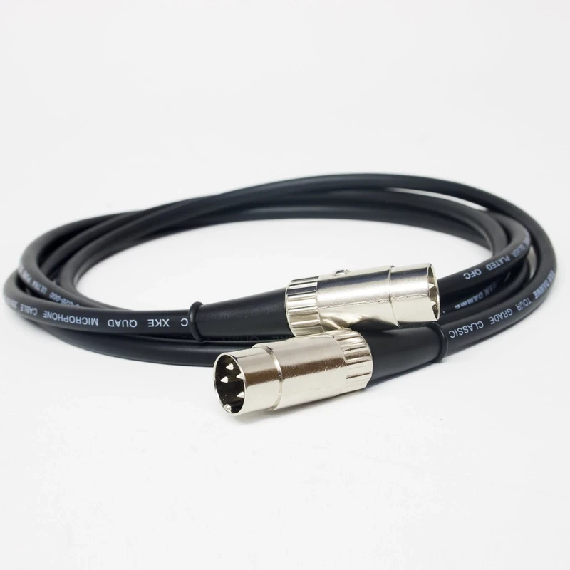 Premium QUAD 4 Pin Din to 4 Pin Din Lead. Pre-amp to Power-Amp. 33,44, 303, 405 (3m, Black)