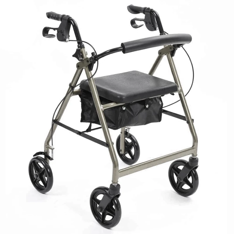 NRS Healthcare A-Series 4-Wheel Rollator Walking Aid, Silver