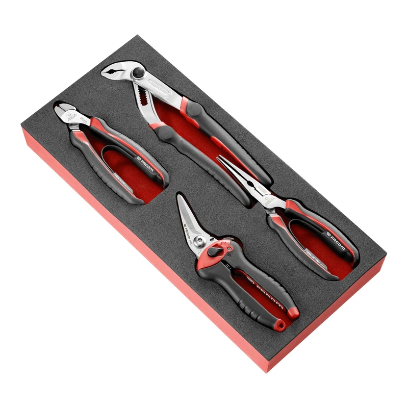 Facom MODM.CPEA2 Module 3 Clips with Integrated Cutter, Multi-Coloured