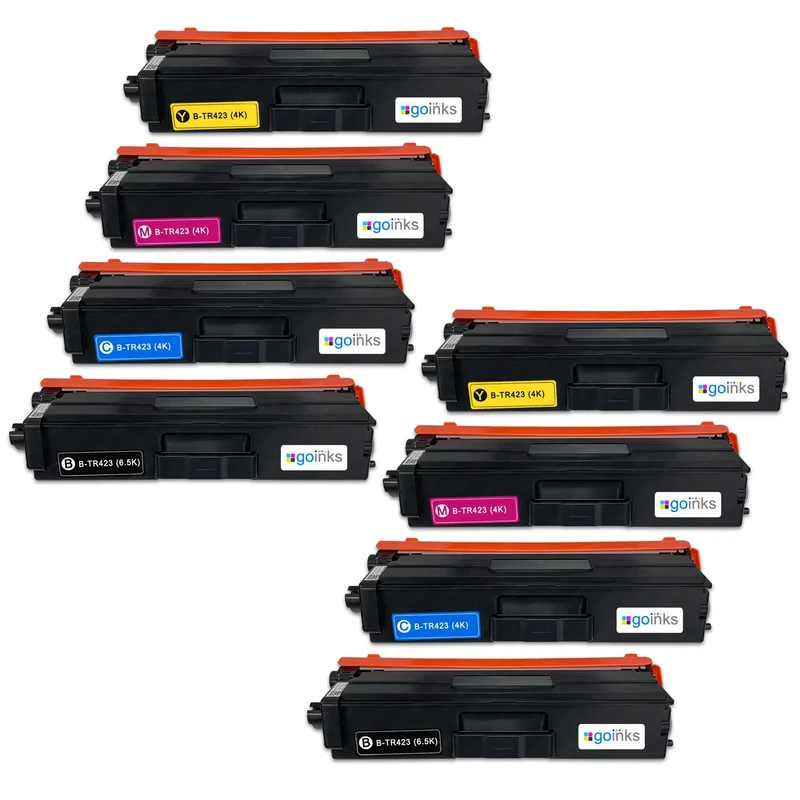 Go Inks Compatible TN423 Toner Cartridges Set – 8 Pack (Black, Cyan, Magenta, Yellow) Replacement for Brother DCP, HL & MFC Printers – High Capacity, Reliable Printing