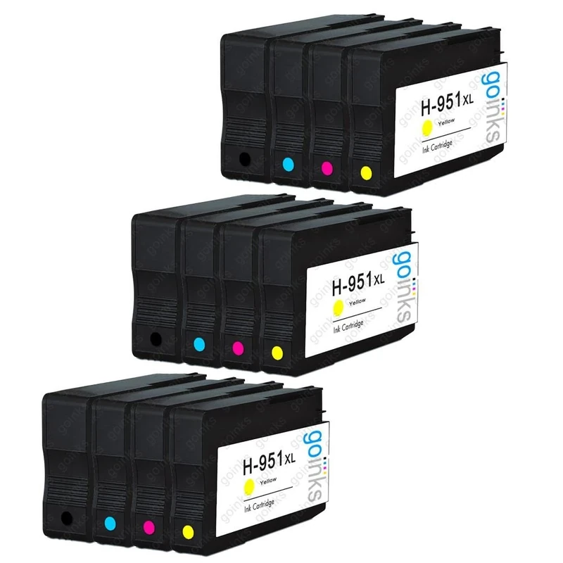 Go Inks 3 Set of 4 Ink Cartridges to replace HP 950 & 951 (XL Capacity) Compatible/non-OEM for HP Photosmart Printers (12 Inks) - Image 1