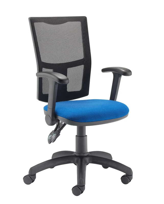 Office Hippo Mesh Back Desk Chair, Ergonomic Home & Office Chair With Height Adjustable Seat & Flip Up Arms, Lumbar Support For Extra Comfort, Daily Use Computer Chair - Royal Blue