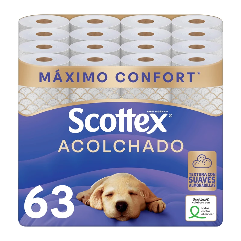 Scottex Quilted Toilet Paper - 63 Rolls