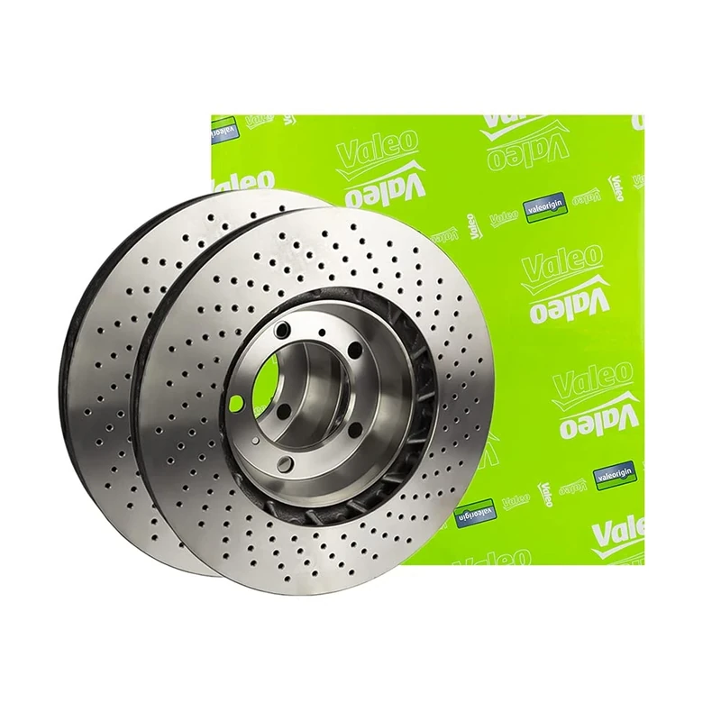 VALEO - Oiled brake discs - 886194 - Box of 2 ventilated and perforated discs - Front axle - Similar to OE design and quality - Valeo, Braking expert since 1923