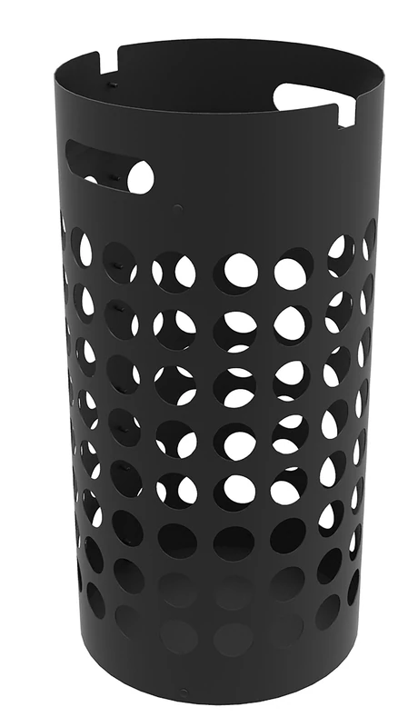 Unilux 400109020 Slim Umbrella Stand Metal and Plastic with Water Collection Tray and Hooks 26 x 50 cm Black