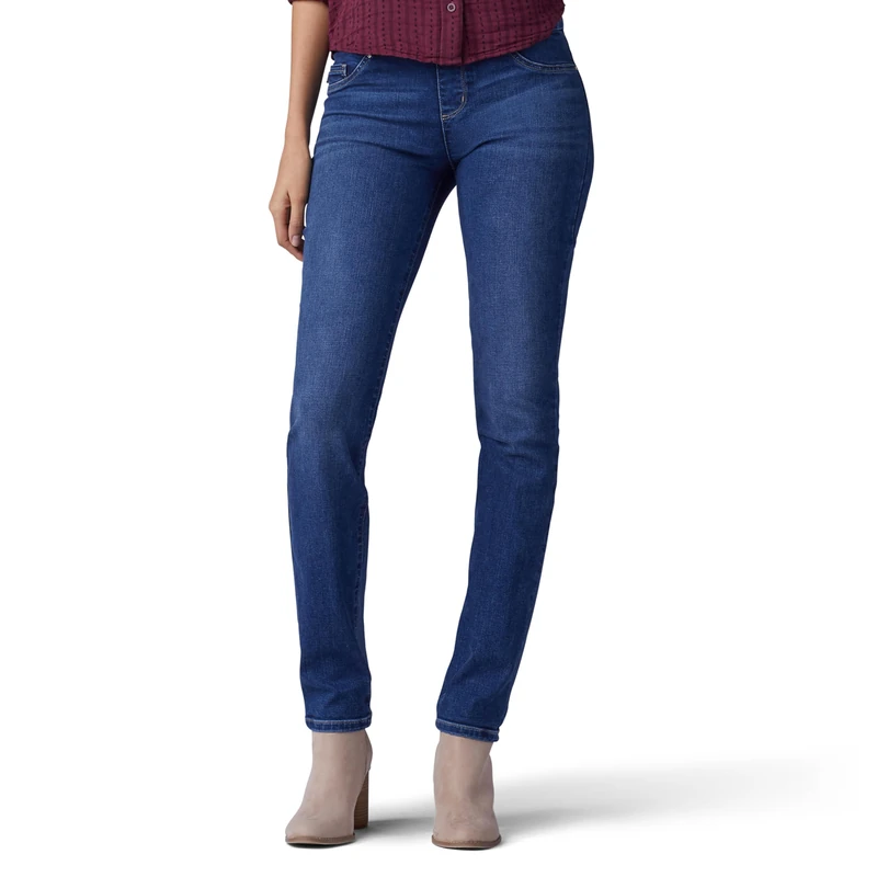 Lee Women's Sculpting Fit Slim Leg Pull on Jean, Expedition, 22 Short