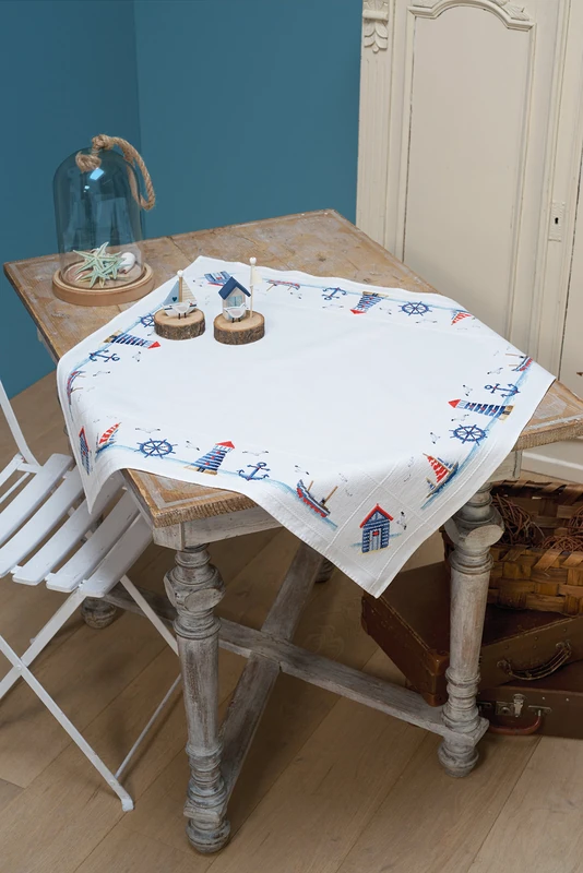 Vervaco Westie Design Cross Stitch Tablecloth Kit - 80x80 cm