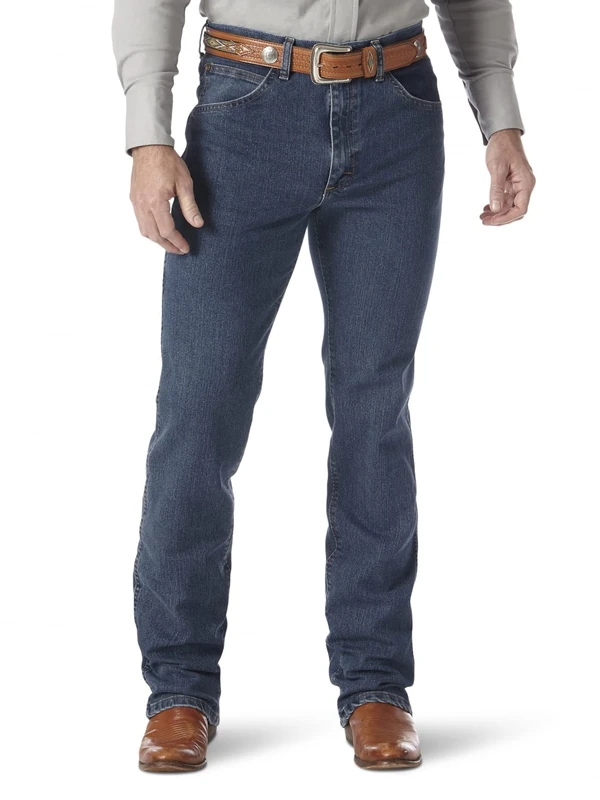 Wrangler Men's Premium Performance Cowboy Cut Comfort Wicking Slim Fit Jean, Vintage Stone, 30W x 32L