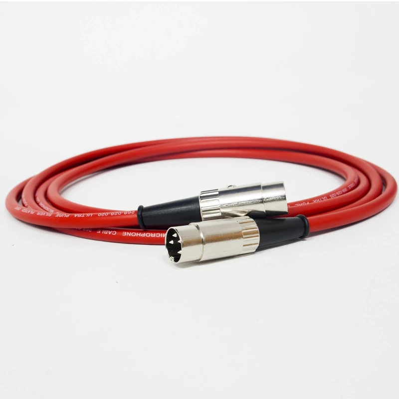Premium QUAD 4 Pin Din to 4 Pin Din Lead. Pre-amp to Power-Amp. 33,44, 303, 405 (6m, Red)