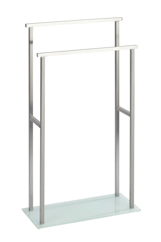 WENKO 23438100 Freestanding towel butler Debar - Towel stand, Stainless steel, 20 x 83 x 46 cm, Satinised - Image 1
