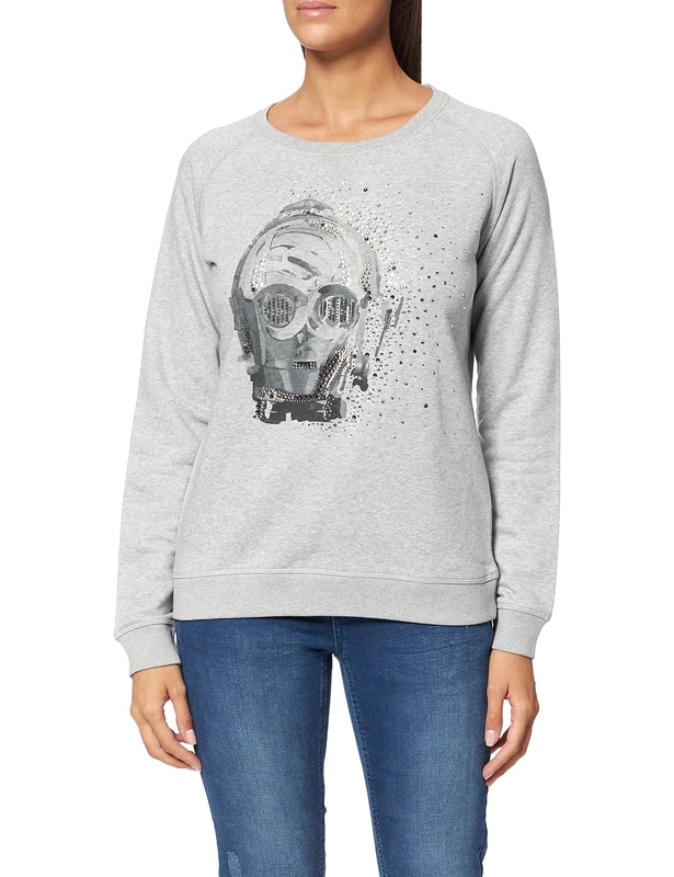 Alvarno Women's Sweater C3PO Explosion Sweatshirt, Grey (Gris 0), Medium (Size:Medium) - Image 1