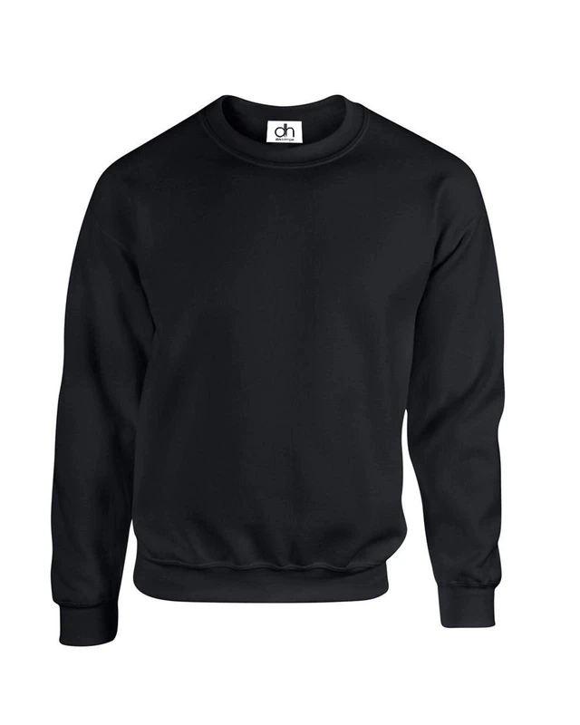 D&H CLOTHING UK Premium Sweatshirts Plain Workwear Casual Crewneck Jumper Sweater Sports Leisure Fleece Black
