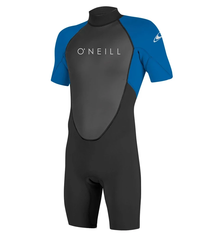 O'Neill Wetsuits Men's Reactor-2 2mm Back Zip Spring Wetsuit, Black/Ocean, XS