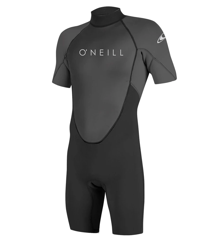 O'Neill Wetsuits Men's Reactor-2 2mm Back Zip Spring Wetsuit, Black/Graphite, XLT