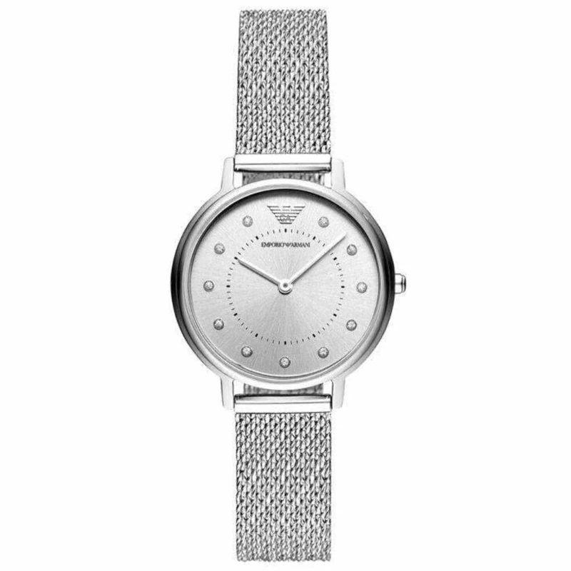 Emporio Armani Watch for Women, Two Hand Movement, 32 mm Silver Stainless Steel Case with a Stainless Steel Strap, AR11128