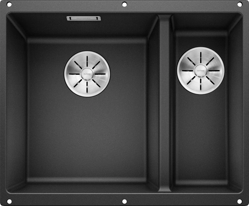 BLANCO SUBLINE 340/160-U – Undermount Double Bowl Kitchen Sink for 60 cm Wide Base Units – Made of SILGRANIT – Grey – 523548