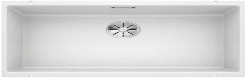 BLANCO SUBLINE 700-U | SILGRANIT Sink in White | Installation Type: undermount Installation | for 80 cm Wide Base cabinets | One Cut-Out and only one Installation | [73x46x20.2 cm]