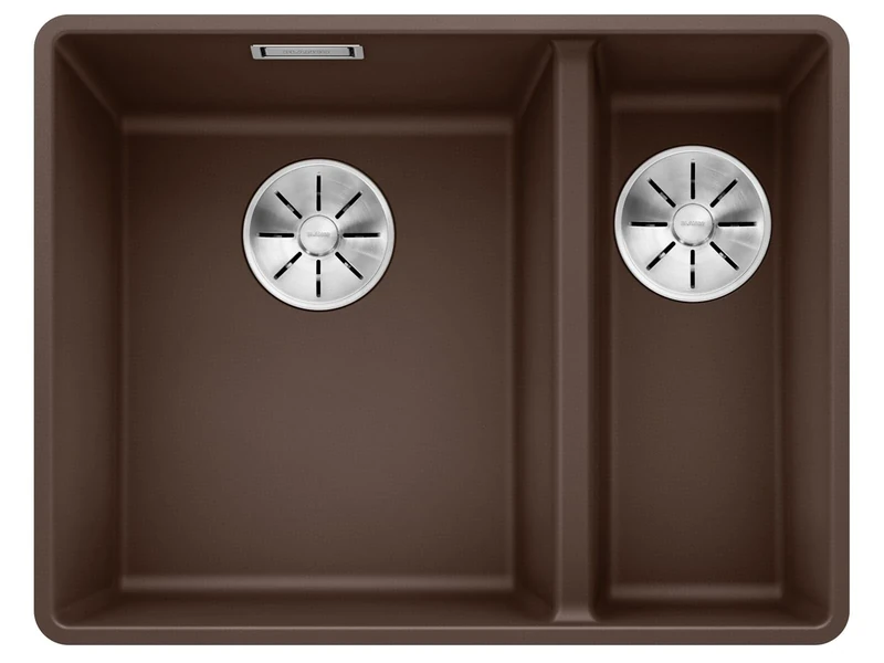 BLANCO SUBLINE 340/160-F – Flush-Mounted Double Bowl Kitchen Sink for 60 cm Wide Base Units – Made of SILGRANIT – Brown – 523573