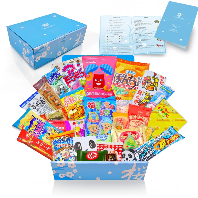 Japanese Snacks & Candy Box & English Pamphlet 30 x Dagashi Sweets Candy Valentines Gift