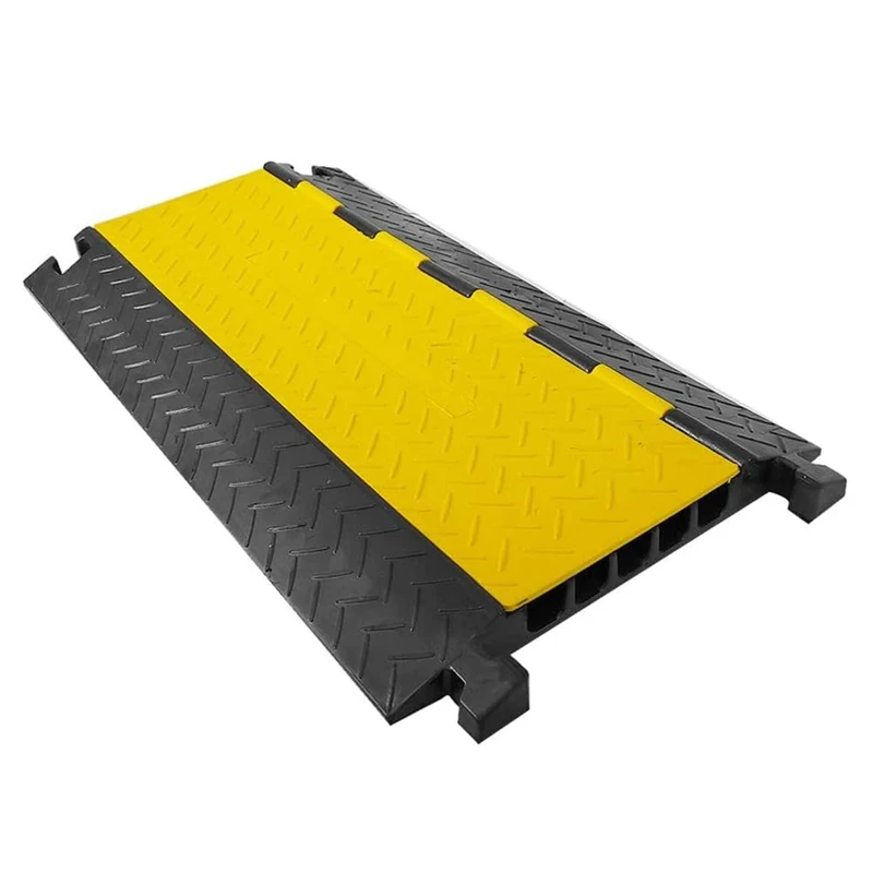 Pyle Durable Cable Protective Ramp Cover - Supports 33000lbs Five Channel Heavy Duty Cord Protection w/Flip-Open Top Cover, 80cm x 44cm x 4cm Cable Concealer for Indoor Outdoor Use