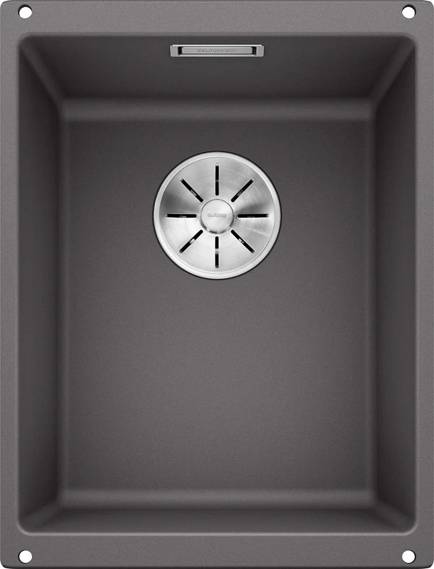 BLANCO SUBLINE 320-U | SILGRANIT Sink in Rock Grey | Installation Type: undermount Installation | for 40 cm Wide Base cabinets | One Cut-Out and only one Installation | [35x46x20.2 cm]
