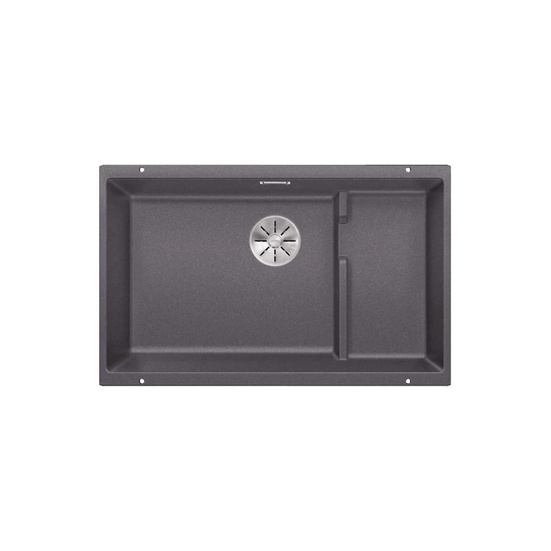 BLANCO SUBLINE 700-U Level | SILGRANIT Sink in Rock Grey | Installation Type: undermount Installation | for 80 cm Wide Base cabinets | One Cut-Out and only one Installation | [73x46x21.2 cm]