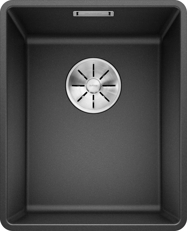 BLANCO SUBLINE 320-F | SILGRANIT Sink in Anthracite | Installation Type: flushmount Installation | for 40 cm Wide Base cabinets | Spacious Bowl Volume | Easy-Care Surface | [34.7x42.7x20.2 cm]