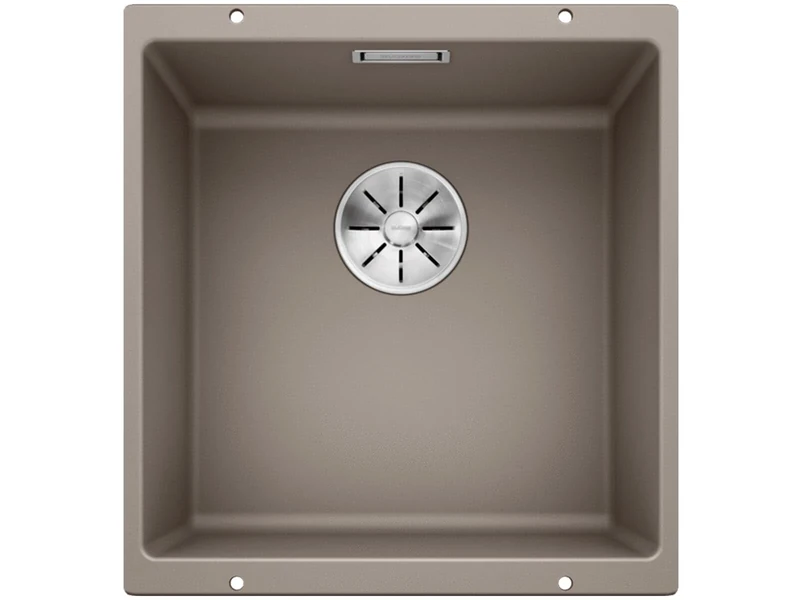 BLANCO SUBLINE 400-U | SILGRANIT Sink in Tartufo | Installation Type: undermount Installation | for 50 cm Wide Base cabinets | One Cut-Out and only one Installation | [43x46x20.2 cm]