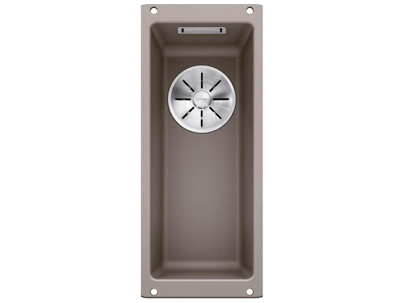 BLANCO SUBLINE 160-U | SILGRANIT Sink in Tartufo | Installation Type: undermount Installation | for 30 cm Wide Base cabinets | One Cut-Out and only one Installation | [19x46x14.2 cm]