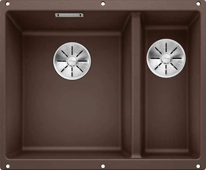 BLANCO SUBLINE 340/160-U – Undermount Double Bowl Kitchen Sink for 60 cm Wide Base Units – Made of SILGRANIT – Brown – 523557