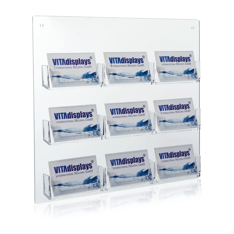 Wall Mounted Business Card Holder with 9 Slots