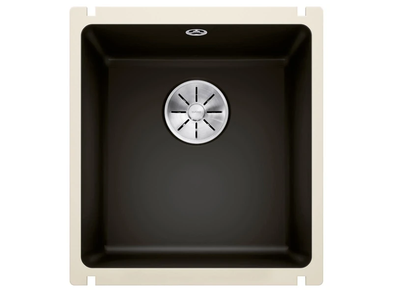 BLANCO SUBLINE 375-U | Ceramic in Black | Installation Type: undermount Installation | for 45 cm Wide Base cabinets | Spacious Bowl Volume for Optimum use | Easy-Care Surface | [41.4x45.6x20 cm]