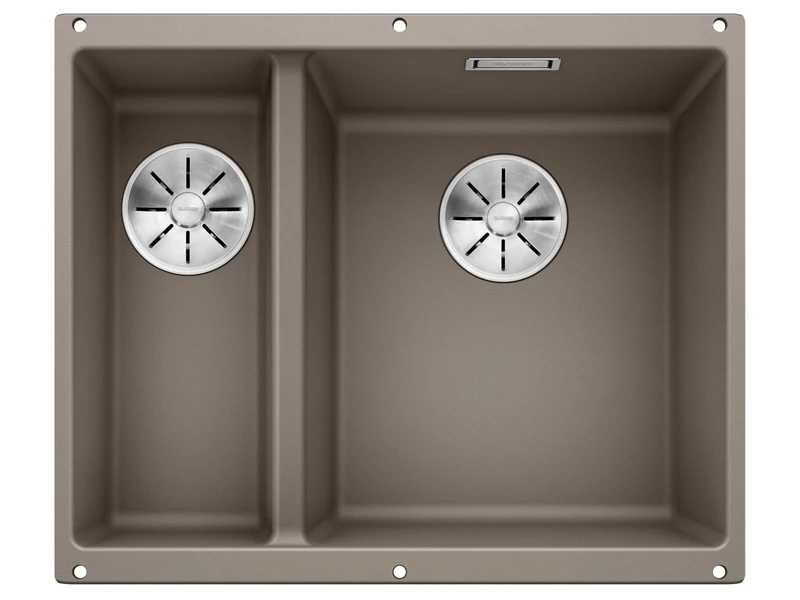 BLANCO SUBLINE 340/160-U – Undermount Double Bowl Kitchen Sink for 60 cm Wide Base Units – Made of SILGRANIT – Brown – 523565