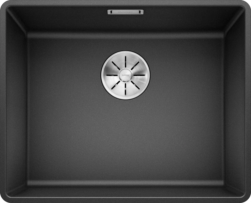 BLANCO SUBLINE 500-F | SILGRANIT Sink in Anthracite | Installation Type: flushmount Installation | for 60 cm Wide Base cabinets | Spacious Bowl Volume | Easy-Care Surface | [52.7x42.7x20.2 cm]