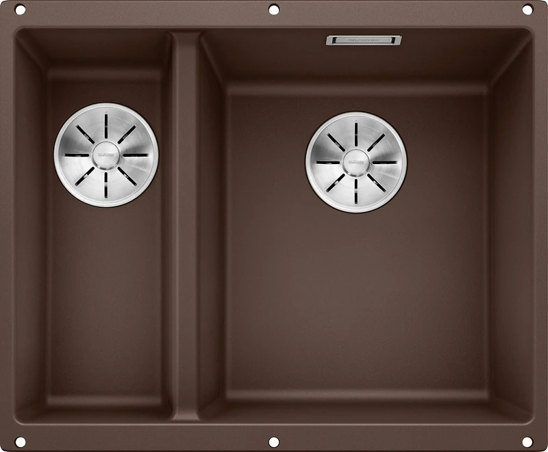 BLANCO SUBLINE 340/160-U – Undermount Double Bowl Kitchen Sink for 60 cm Wide Base Units – Made of SILGRANIT – Brown – 523567